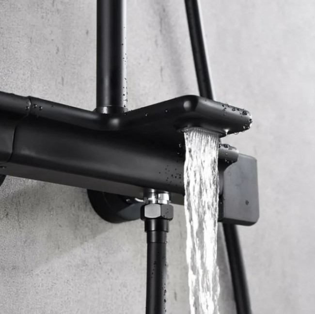 Душевая система Kaiser Elite Black Matt 01182-2 с термостатом