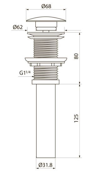 Донный клапан сифона Point PN000Z1 без перелива хром