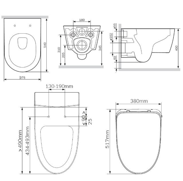 Унитаз подвесной Am.Pm Func FlashClean C8F1702SC безободковый с электронной крышкой-биде
