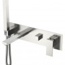 Смеситель Boheme Qubic Brushed Nickel 474-2-NB для ванны встраиваемый никель