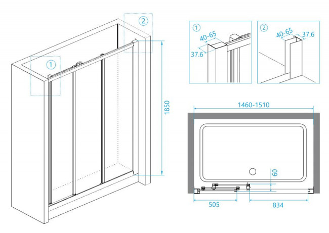 Душевая дверь RGW CL-11 150 04091150-11 прозрачное