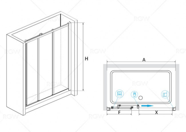 Душевая дверь RGW CL-11 150 04091150-11 прозрачное