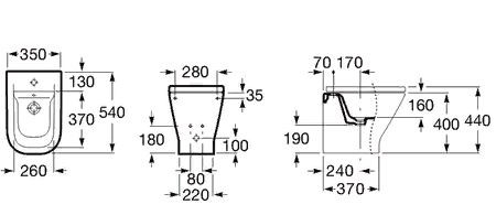 Биде Roca Gap 357477000 напольное приставное