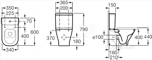 Унитаз Roca Gap Clean Rim 34273700H напольный с бачком 341730000 без сиденья
