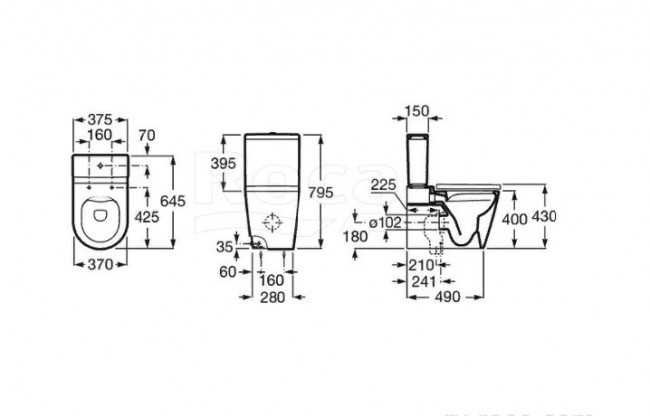 Чаша унитаза Roca Inspira Round 342526000 rimless без сиденья
