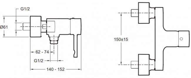 Смеситель Jacob Delafon Cuff E45533-CP для душа