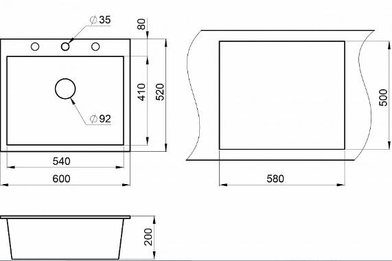 Мойка для кухни Granula 6001 шварц