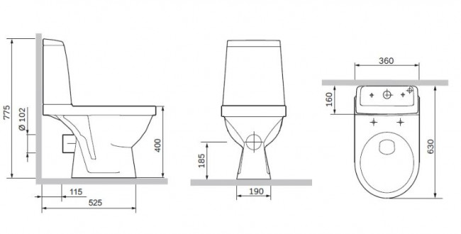 Унитаз-компакт Damixa OriginEvo 2 788607SC с микролифтом