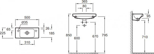 Раковина Jacob Delafon Odeon Up E4701R-00
