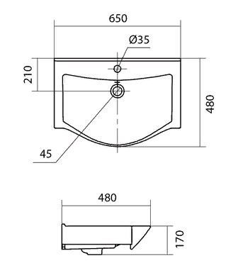 Раковина Santek Беверли 65 1WH302501