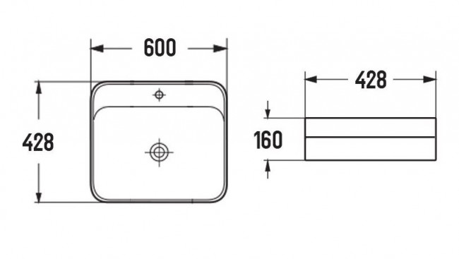 Раковина CeramaLux 78598 60*42,8 накладная