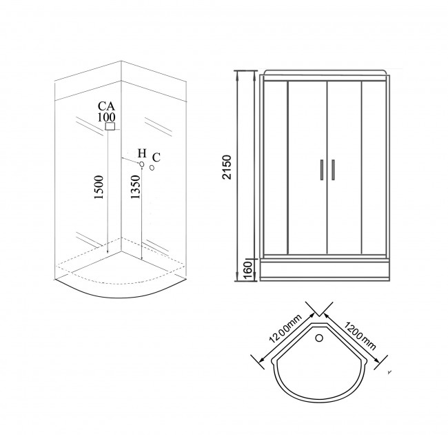 Душевая кабина Grossman GR242 120*120 Душевая кабина Grossman GR242 120*120