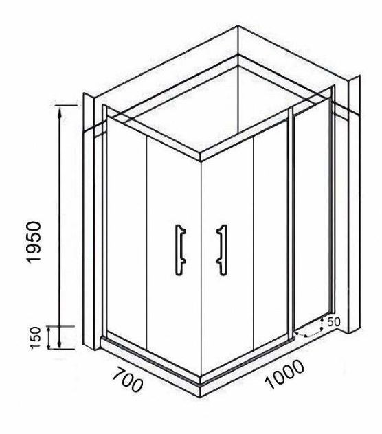 Душевой уголок Parly QZ71S 100*70