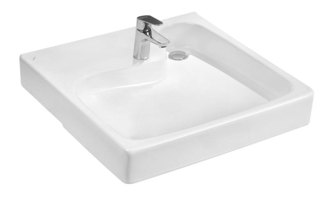 Раковина Santek Клио 60 1WH501780 над стиральной машиной с кронштейнами