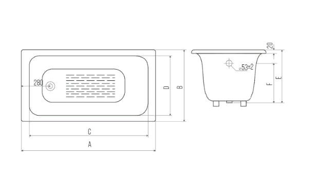 Ванна чугунная Goldman Сomfort 170*70
