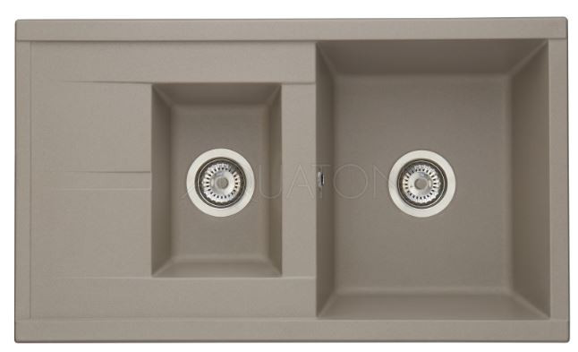 Мойка для кухни Акватон Делия 87 1A716232DE250 две чаши серый шелк