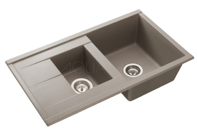 Мойка для кухни Акватон Делия 87 1A716232DE250 две чаши серый шелк
