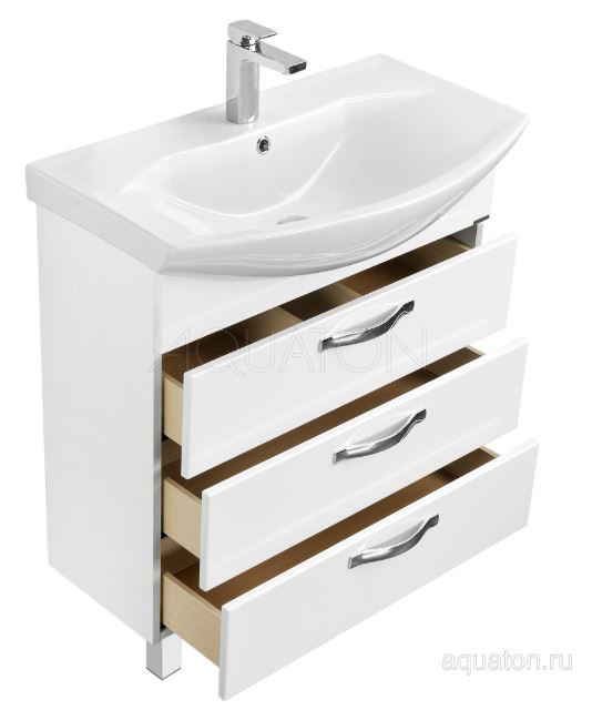 Тумба под раковину Акватон Ария 80 Н 1A141301AA010 белая