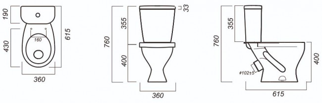 Унитаз-компакт Sanita Формат Стандарт WC.CC/Format/1-P/WHT.G/S1 антивсплеск