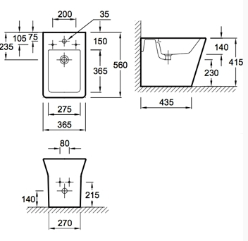 Биде Jacob Delafon Reve E4814