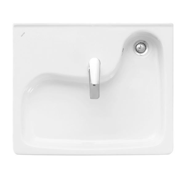 Раковина Santek Клио 50 1WH501784 над стиральной машиной с кронштейнами и сифоном