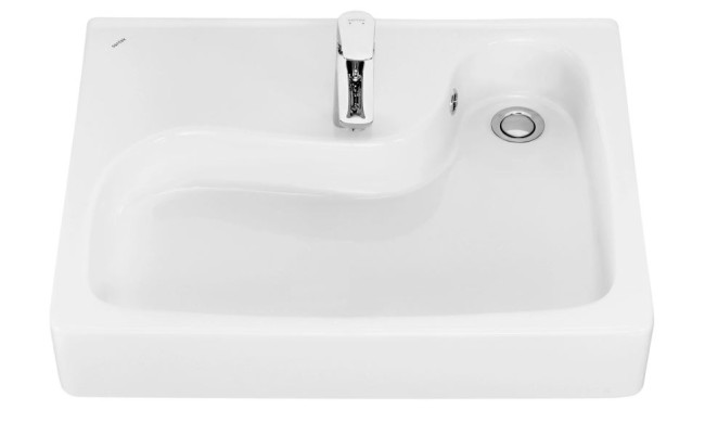 Раковина Santek Клио 50 1WH501784 над стиральной машиной с кронштейнами и сифоном