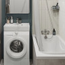 Раковина Santek Клио 50 1WH501784 над стиральной машиной с кронштейнами и сифоном