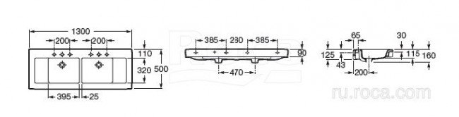 Раковина Roca Stratum 130 327630000 двойная