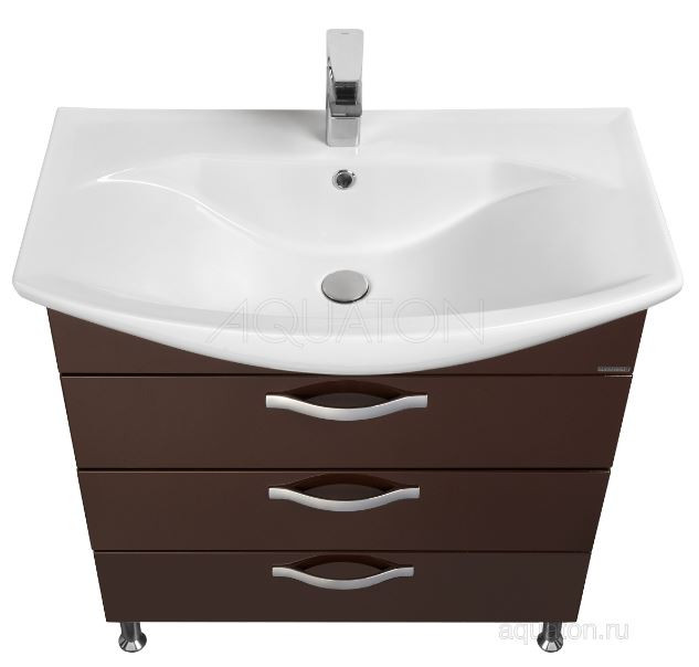 Тумба под раковину Акватон Ария 80 Н 1A141301AA430 темно-коричневая