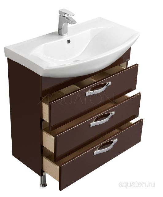 Тумба под раковину Акватон Ария 80 Н 1A141301AA430 темно-коричневая