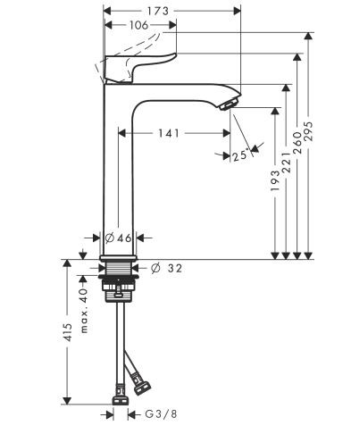 Смеситель Hansgrohe Metris 31185000 для раковины