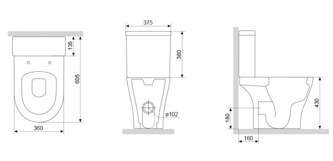 Унитаз-компакт Damixa Sirius DX86C8600SC безободковый с микролифтом