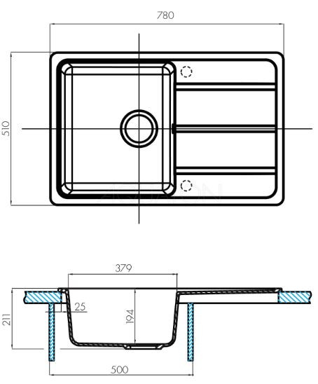 Мойка для кухни Акватон Аманда 1A712832AD260 латте
