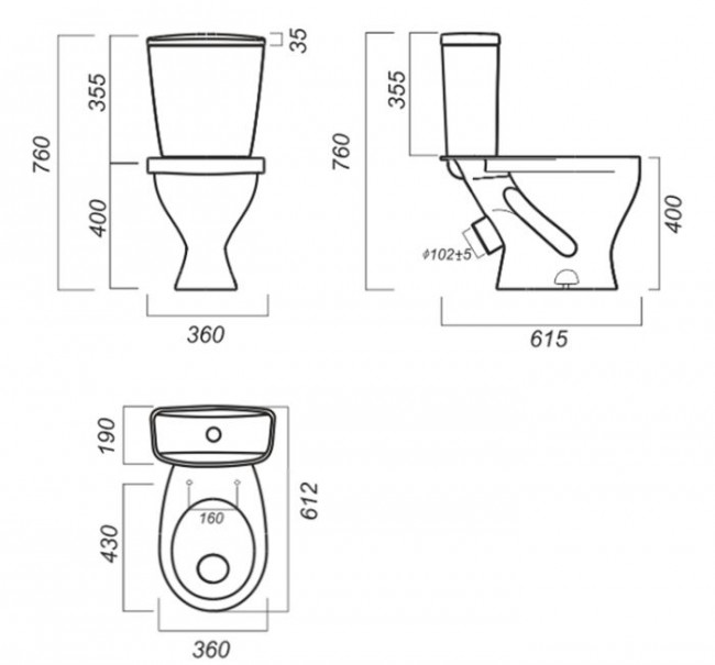 Унитаз-компакт Sanita Эталон Комфорт ETLSACC01030713 антивсплеск