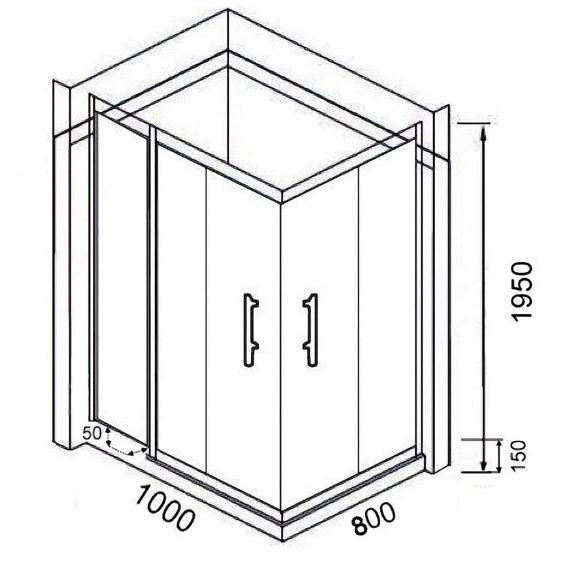 Душевой уголок Parly QZ81B 100*80