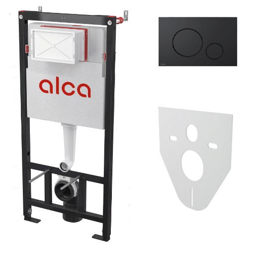 Система инсталляции Alcadrain AM101/1120-4:1 RU M678-0001 кнопка матовый черный