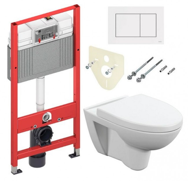 Комплект инсталляции TECE Base с безободковым унитазом Cersanit Parva Clean On SET-TC1-WHITE