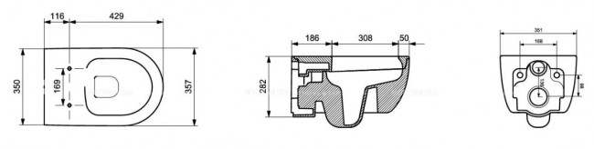 Унитаз подвесной Bocchi V-Tondo 1416-001-0129+A0336-001 безободковый с микролифтом