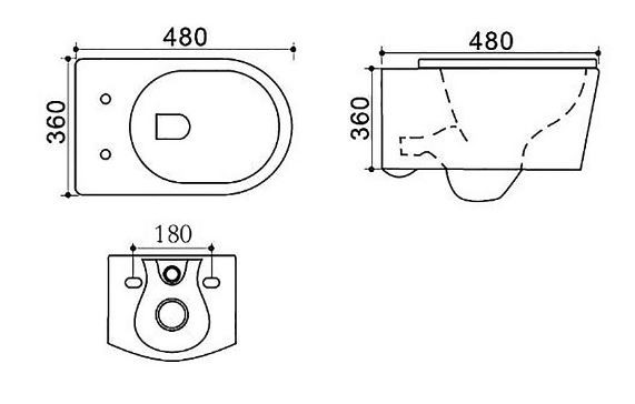 Унитаз подвесной Azario Nova AZ2217 безободковый с микролифтом
