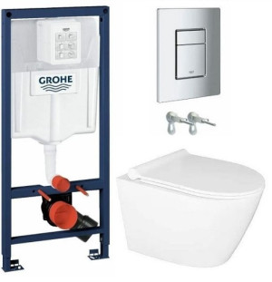Комплект инсталляции Grohe с унитазом Nova безободковый микролифт