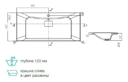 Раковина Акватон Брук 100 1A71333KBC010