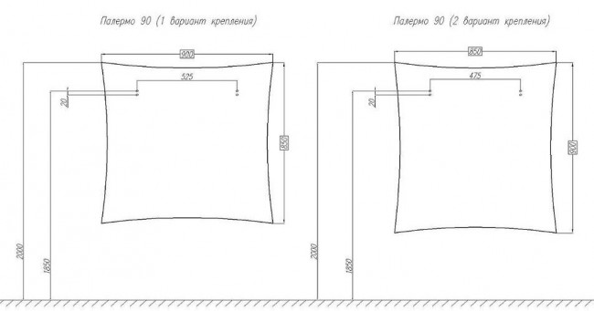 Зеркало Акватон Палермо 1AX013MRXX000 белое стекло