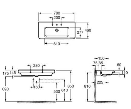 Раковина Roca Dama-N 70 327782000