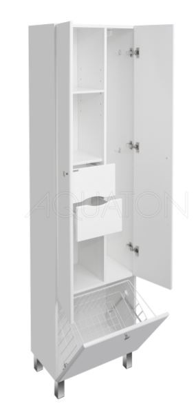 Шкаф-колонна Акватон Симпл 1A137403SL010 с бельевой корзиной двустворчатый напольный
