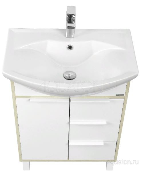 Тумба под раковину Акватон Рико 65 1A213301RIB90 белая ясень фабрик