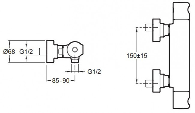 Смеситель Jacob Delafon Singulier E10872-CP для душа термостат