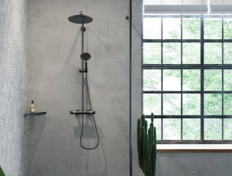 Душевая система Hansgrohe Croma Select S Showerpipe 280 1jet 26890340 с термостатом черный хром