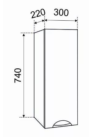 Шкаф навесной Emmy Рокси 30 ROX30BEL белый правый