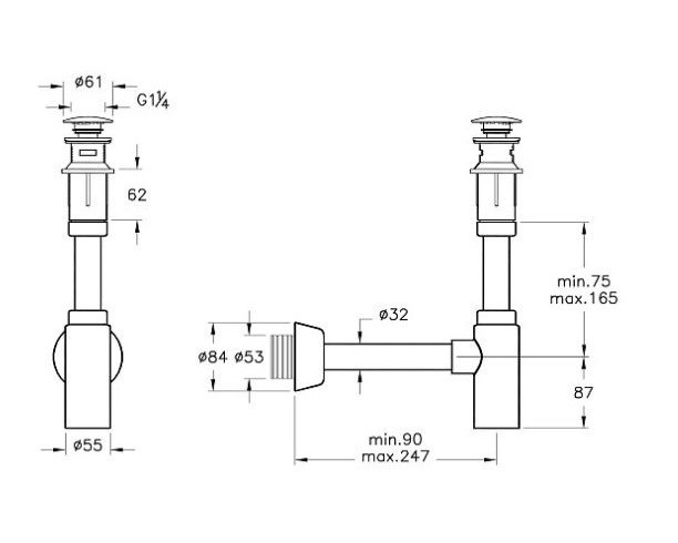 Сифон и донный клапан VitrA A45154 для раковины