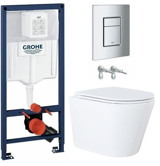 Комплект инсталляции Grohe с унитазом Teramo безободковый микролифт
